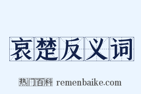 哀楚反义词是什么意思的图片